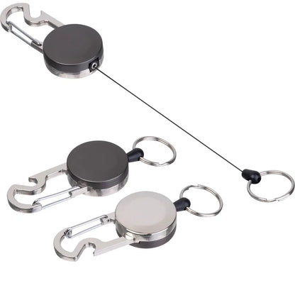 Ausziehbarer Schlüsselanhänger mit Karabiner aus Metall PEGGY